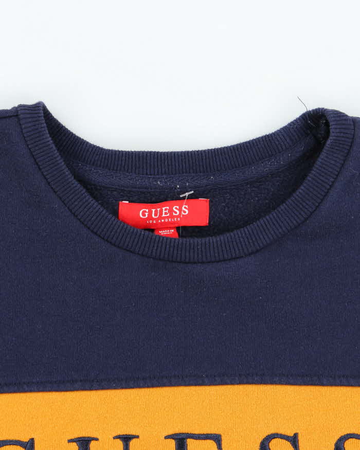 Vintage Y2K Guess Spell Out Two-Tone Sweatshirt - M