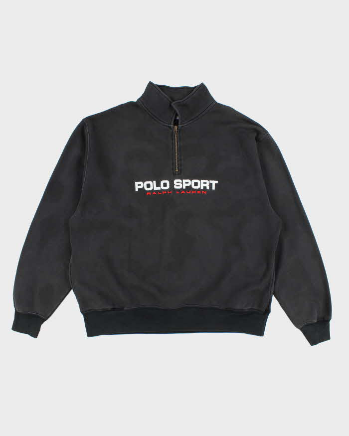 Vintage Y2K Polo Sport Faded Quarter Zip Spell Out Sweatshirt - XL