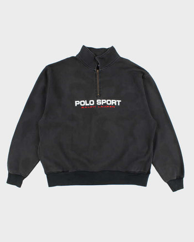 Vintage Y2K Polo Sport Faded Quarter Zip Spell Out Sweatshirt - XL