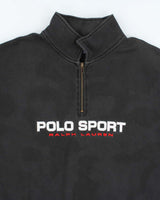 Vintage Y2K Polo Sport Faded Quarter Zip Spell Out Sweatshirt - XL