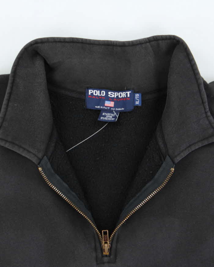 Vintage Y2K Polo Sport Faded Quarter Zip Spell Out Sweatshirt - XL