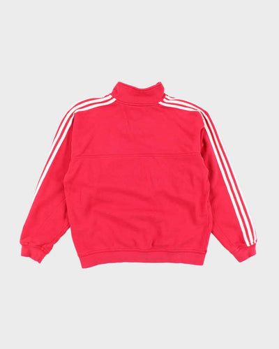 Vintage Y2K Adidas Three Stripe Quarter Zip Sweatshirt - M