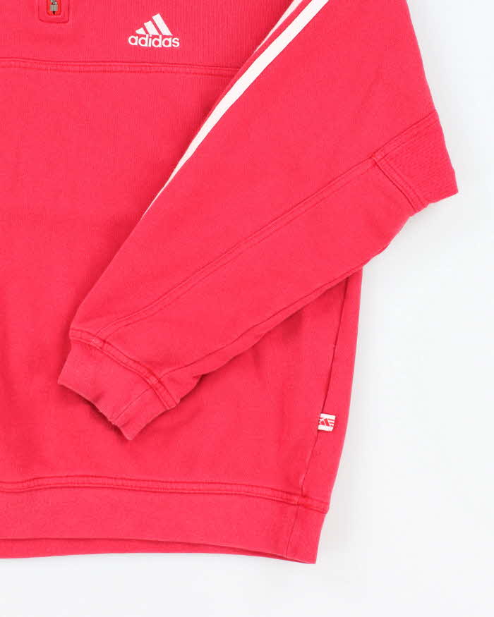 Vintage Y2K Adidas Three Stripe Quarter Zip Sweatshirt - M