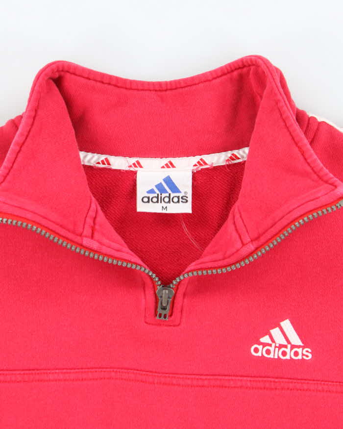 Vintage Y2K Adidas Three Stripe Quarter Zip Sweatshirt - M