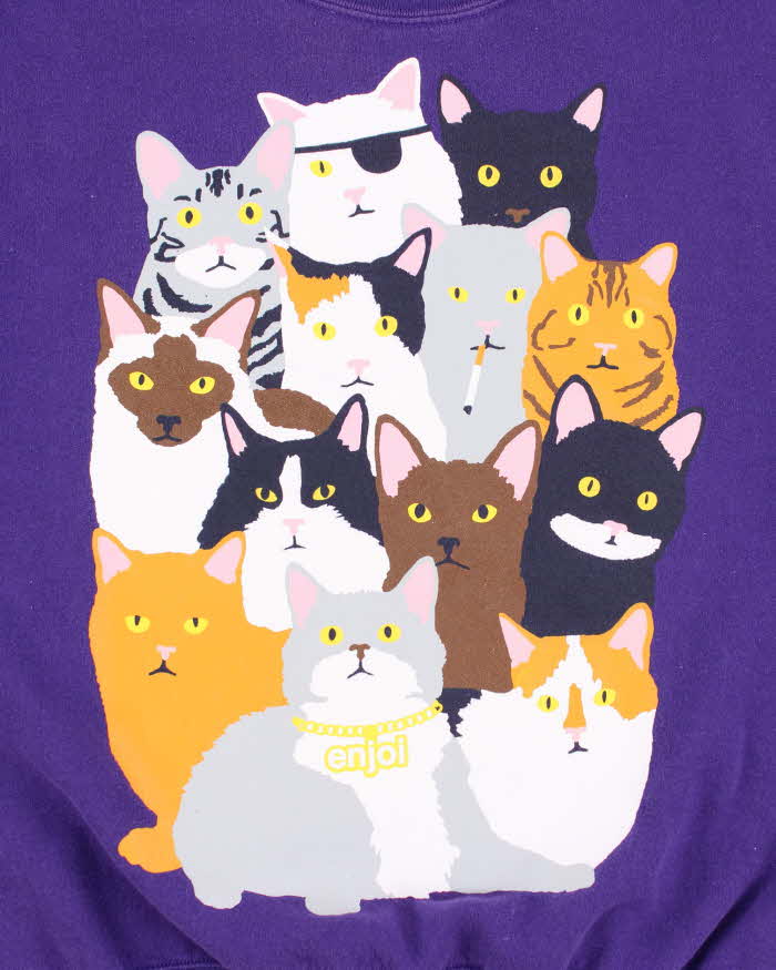Vintage Y2K Enjoi Big Cats Logo Sweatshirt - M