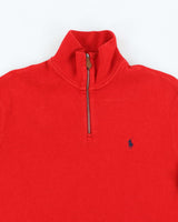 Vintage 2000's Ralph Lauren Small Horse Quarter Zip Sweatshirt - M