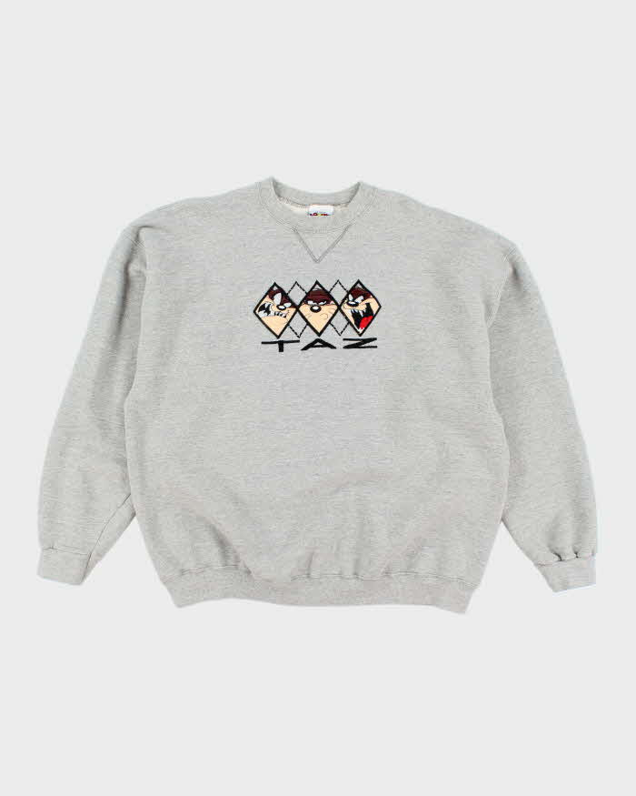 Vintage 90's Looney Toons Taz Embroidered Sweatshirt - XL