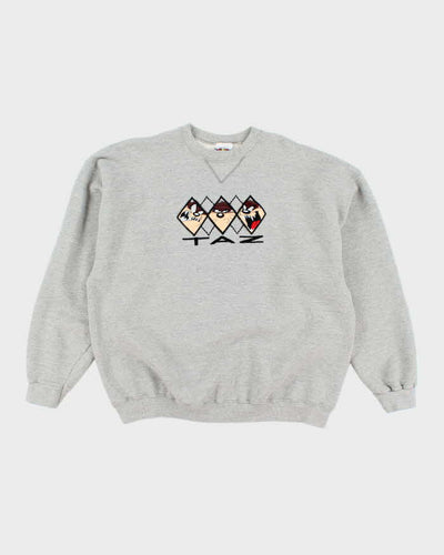 Vintage 90's Looney Toons Taz Embroidered Sweatshirt - XL
