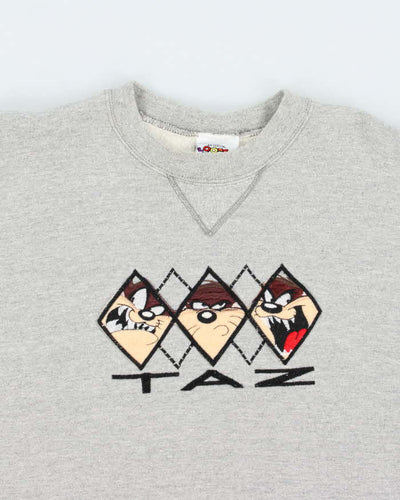 Vintage 90's Looney Toons Taz Embroidered Sweatshirt - XL