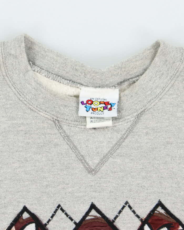 Vintage 90's Looney Toons Taz Embroidered Sweatshirt - XL