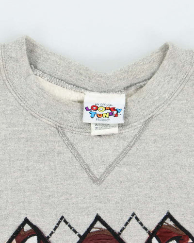 Vintage 90's Looney Toons Taz Embroidered Sweatshirt - XL