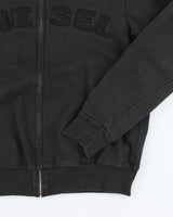Vintage Y2K Diesel Spell Out Full Zip Hoodie - XL
