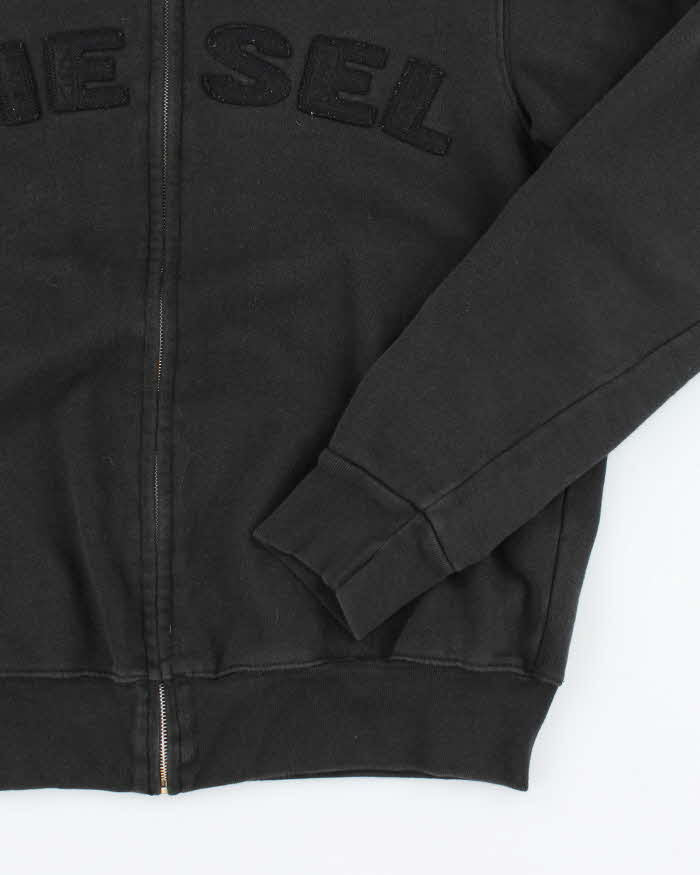Vintage Y2K Diesel Spell Out Full Zip Hoodie - XL