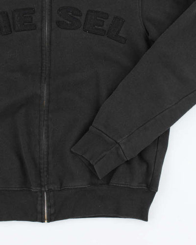 Vintage Y2K Diesel Spell Out Full Zip Hoodie - XL