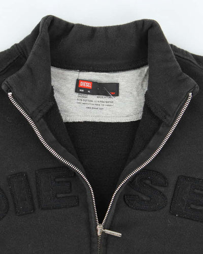 Vintage Y2K Diesel Spell Out Full Zip Hoodie - XL