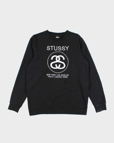 Vintage Y2K Stussy Embroidered Logo Sweatshirt - L