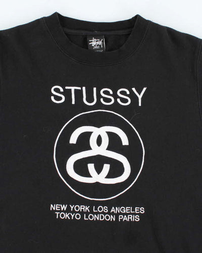 Vintage Y2K Stussy Embroidered Logo Sweatshirt - L