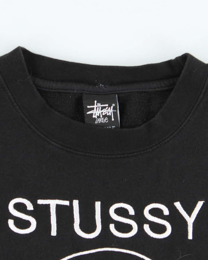 Vintage Y2K Stussy Embroidered Logo Sweatshirt - L