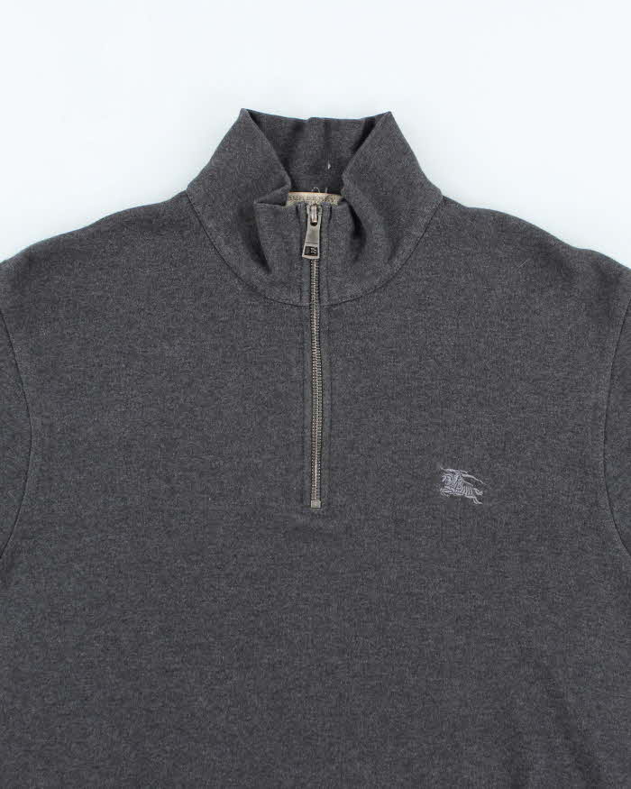 Vintage 2000's Burberry Quarter Zip Sweatshirt - M