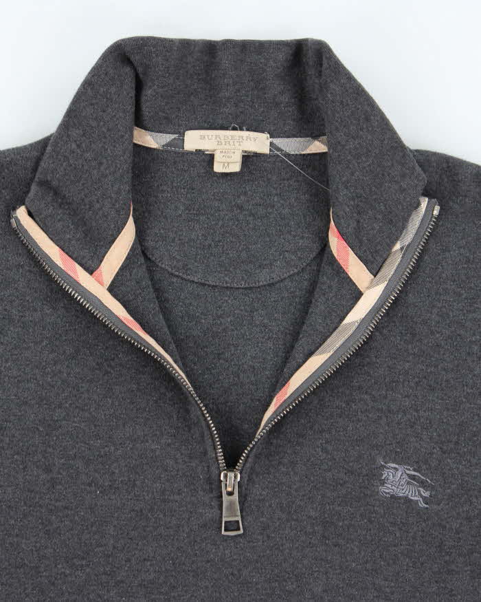 Vintage 2000's Burberry Quarter Zip Sweatshirt - M