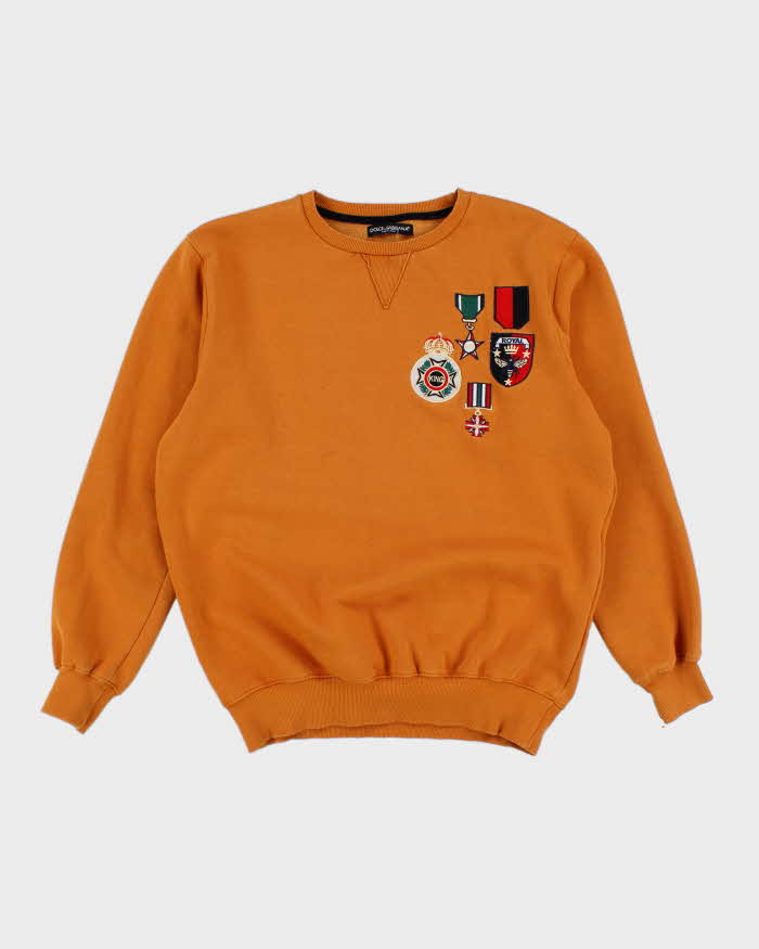 Vintage 2000's Dolce &amp; Gabbana Medals Embroidered Sweatshirt - XL