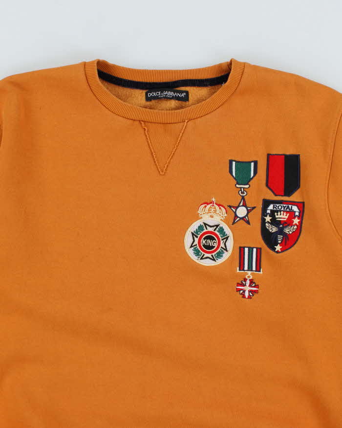 Vintage 2000's Dolce &amp; Gabbana Medals Embroidered Sweatshirt - XL