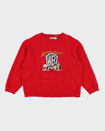 Vintage 90's Looney Tunes Embroidered Logo Sweatshirt - L
