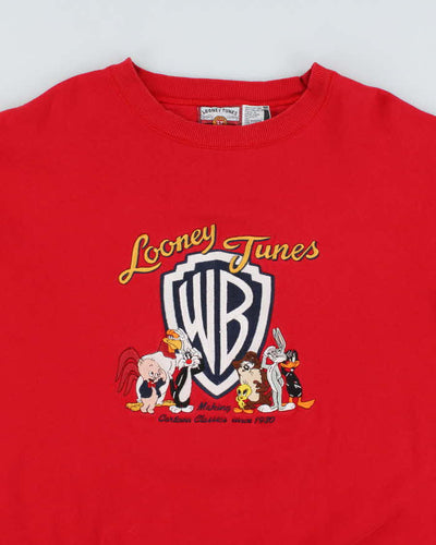 Vintage 90's Looney Tunes Embroidered Logo Sweatshirt - L