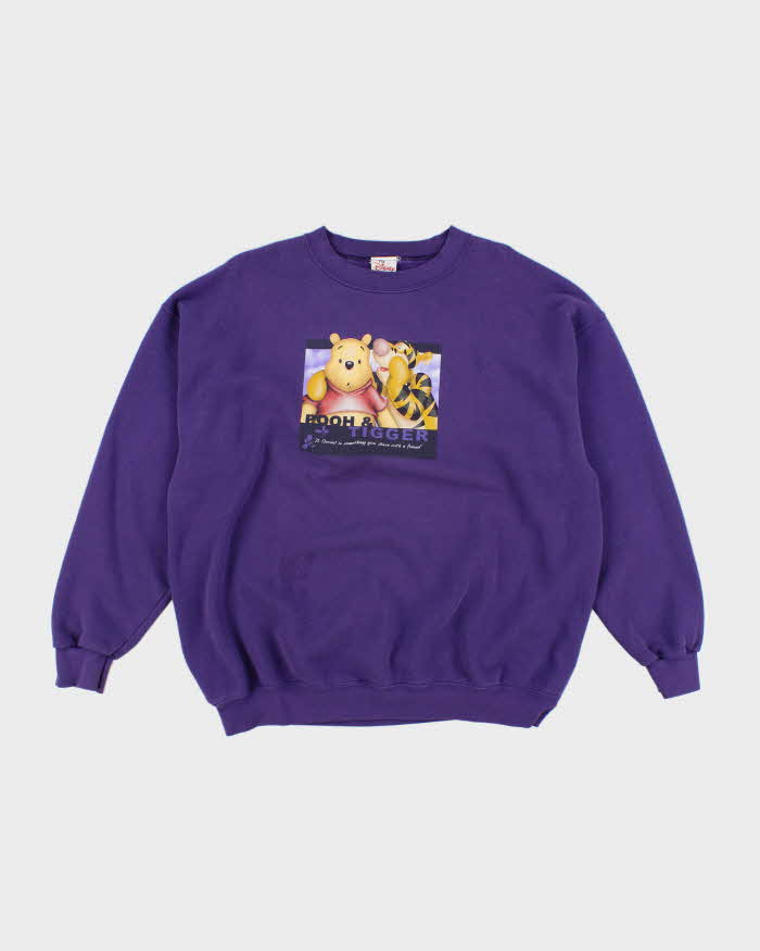 Vintage 90's Disney Store Pooh &amp; Tigger Graphic Sweatshirt - XL
