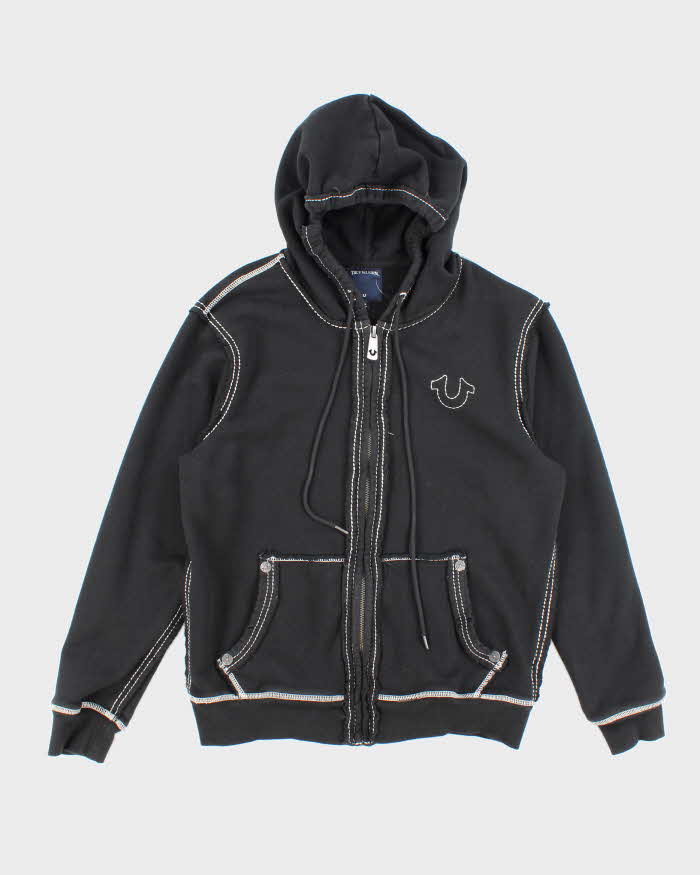 Vintage Y2K True Religion Contrast Stitch Zip Up Hoodie - M