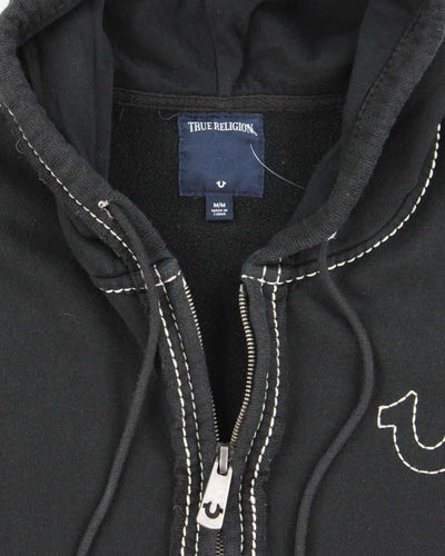 Vintage Y2K True Religion Contrast Stitch Zip Up Hoodie - M