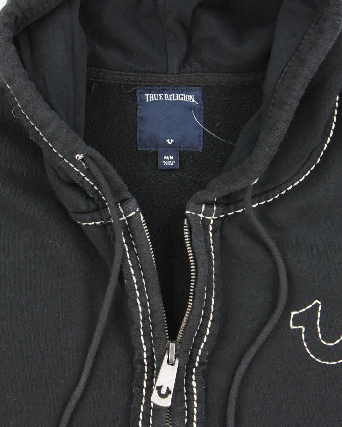 Vintage Y2K True Religion Contrast Stitch Zip Up Hoodie - M