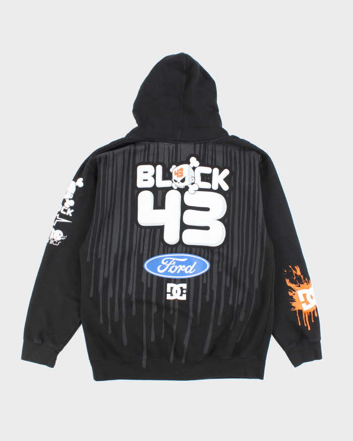 Vintage Y2K DC Shoe Co Graphic Print Zip Up Hoodie - L