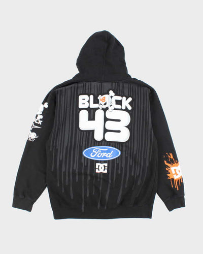 Vintage Y2K DC Shoe Co Graphic Print Zip Up Hoodie - L