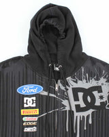Vintage Y2K DC Shoe Co Graphic Print Zip Up Hoodie - L