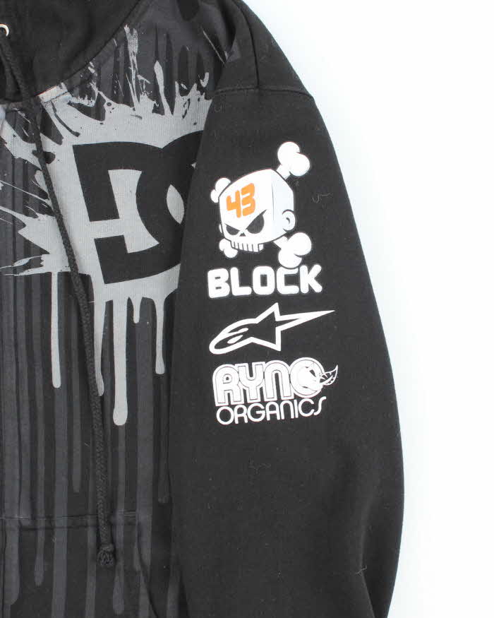 Vintage Y2K DC Shoe Co Graphic Print Zip Up Hoodie - L