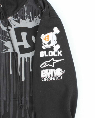 Vintage Y2K DC Shoe Co Graphic Print Zip Up Hoodie - L