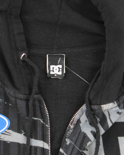 Vintage Y2K DC Shoe Co Graphic Print Zip Up Hoodie - L