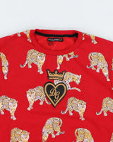 Vintage Y2K Dolce &amp; Gabbana All Over Print Big Cat Sweatshirt - L
