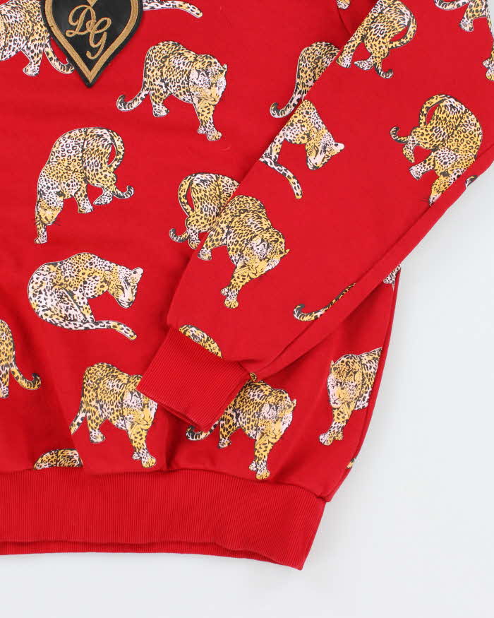 Vintage Y2K Dolce &amp; Gabbana All Over Print Big Cat Sweatshirt - L