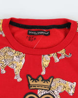 Vintage Y2K Dolce &amp; Gabbana All Over Print Big Cat Sweatshirt - L