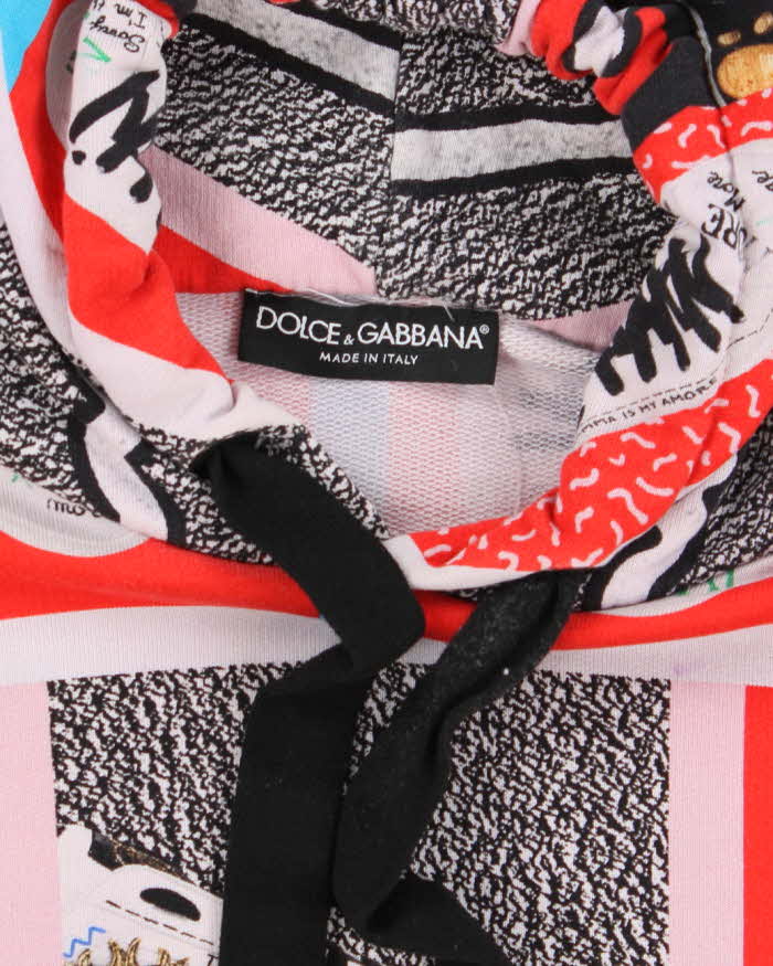 Vintage Y2K Dolce &amp; Gabbana All Over Print Hoodie - M