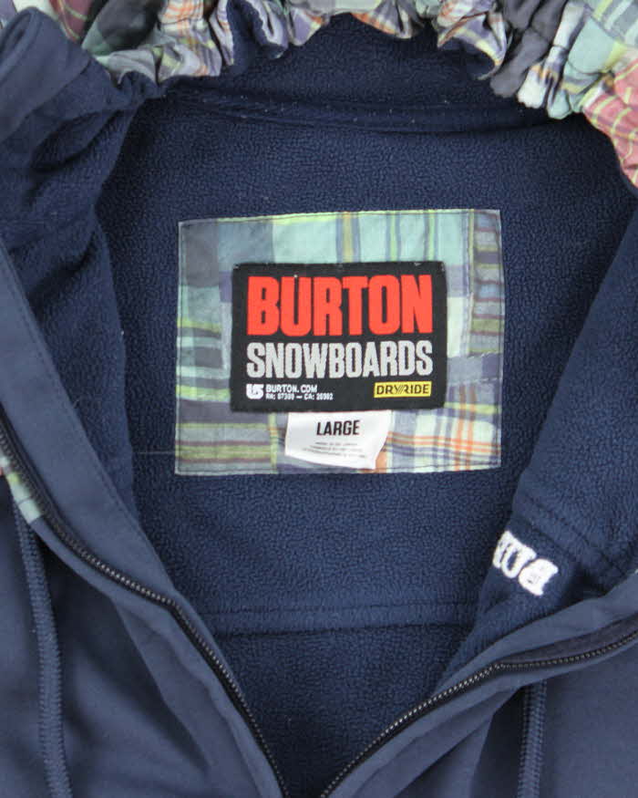 Vintage Y2K Burton Snowboards Plaid Zip Up Hoodie - L
