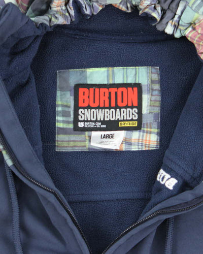 Vintage Y2K Burton Snowboards Plaid Zip Up Hoodie - L