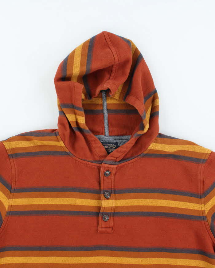 Vintage 2000's Pendleton Striped Quarter Button Hoodie - XL