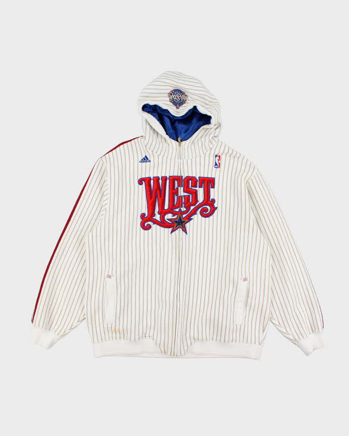 Vintage 2000's Adidas NBA Pin Stripe Zip Up Hoodie - XL