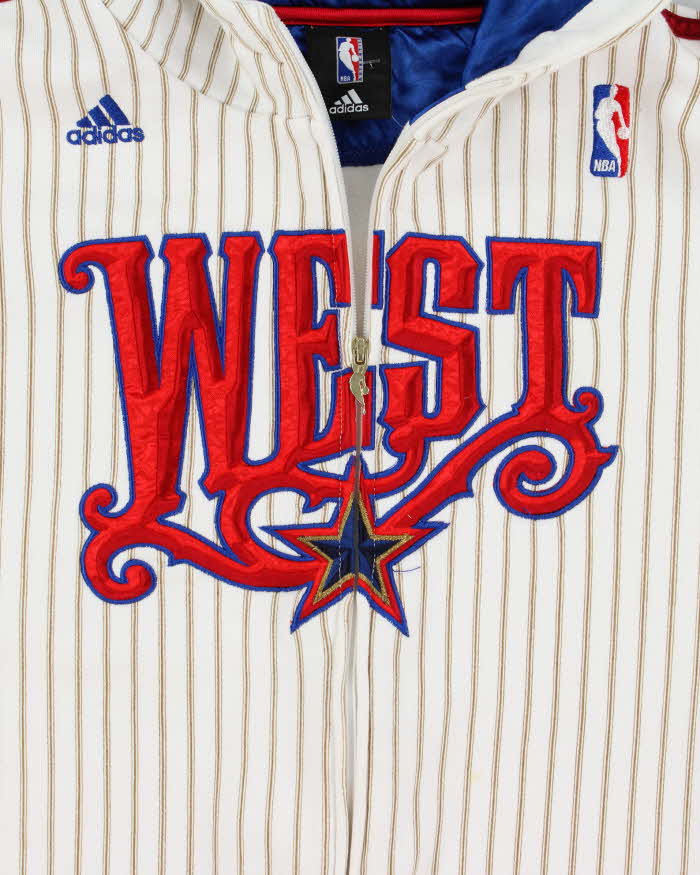 Vintage 2000's Adidas NBA Pin Stripe Zip Up Hoodie - XL