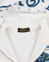 Vintage Y2K Ed Hardy Sequined Graphic Print Zip Up Hoodie - XL