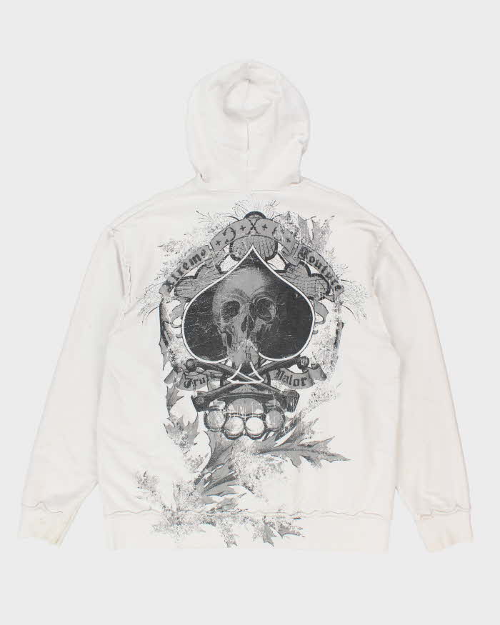 Vintage Y2K Xtreme Couture Gothic Print Zip Up Hoodie - XL