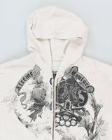 Vintage Y2K Xtreme Couture Gothic Print Zip Up Hoodie - XL